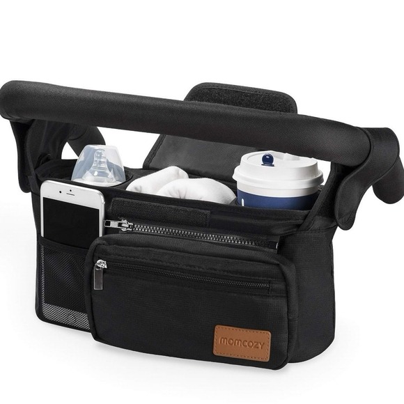 MOMCOZY® Black Stroller Organizer With Insulated Bottle Holders - Picture 1 of 6